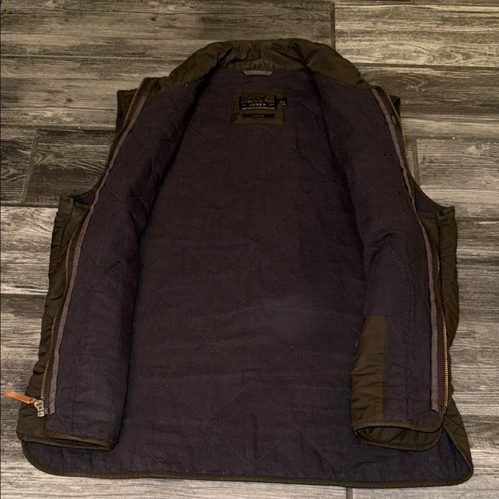 J. Crew Men's Dark Olive Quilted Vest